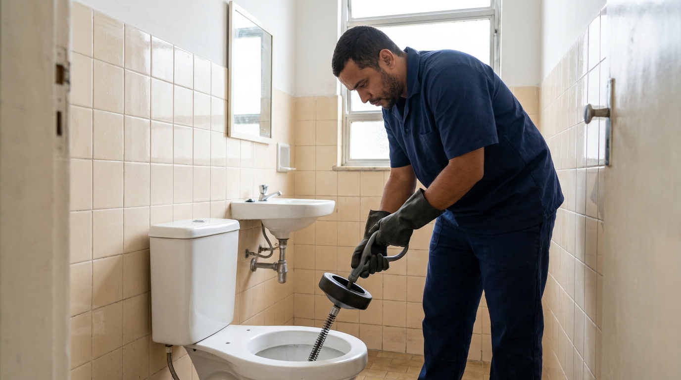 Desentupimento de vaso residencial em João Pessoa‑PB