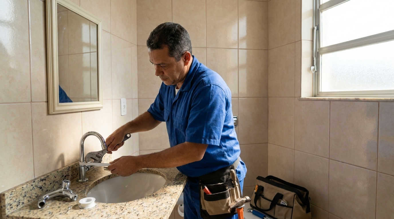 Instalação de torneira de banheiro em João Pessoa‑PB
