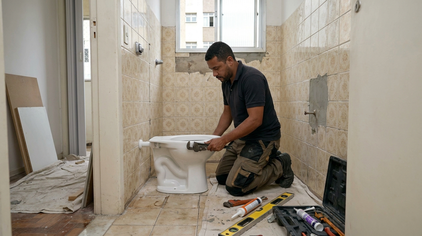 Instalação de vaso sanitário profissional em João Pessoa‑PB