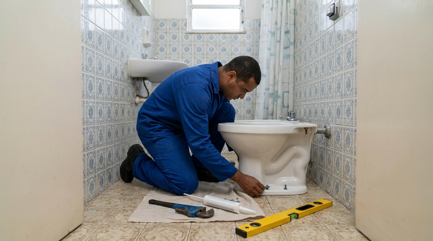 Instalação de vaso sanitário residencial em João Pessoa‑PB